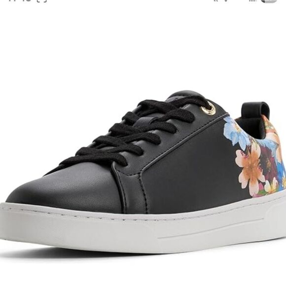 Ted Baker Alisson Sneakers Black Floral Size 6.5 - Picture 1 of 11